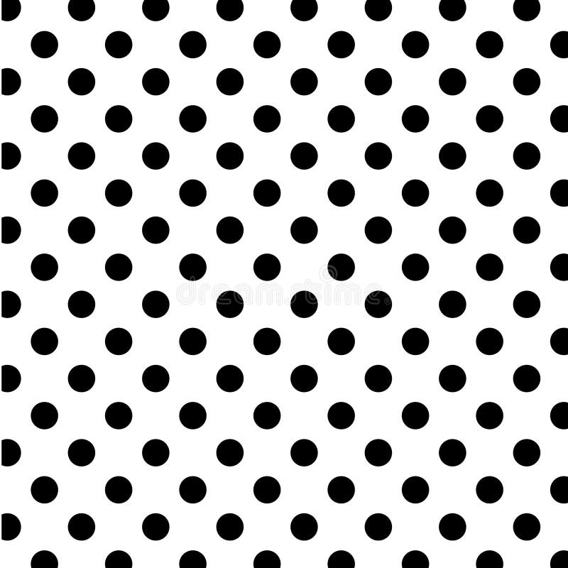 Seamless pattern of large black polka dots on a white background for arts, crafts, fabrics, decorating, albums and scrap books. EPS &#x28;vector&#x29; file has a pattern swatch that will seamlessly fill any shape. Seamless pattern of large black polka dots on a white background for arts, crafts, fabrics, decorating, albums and scrap books. EPS &#x28;vector&#x29; file has a pattern swatch that will seamlessly fill any shape.