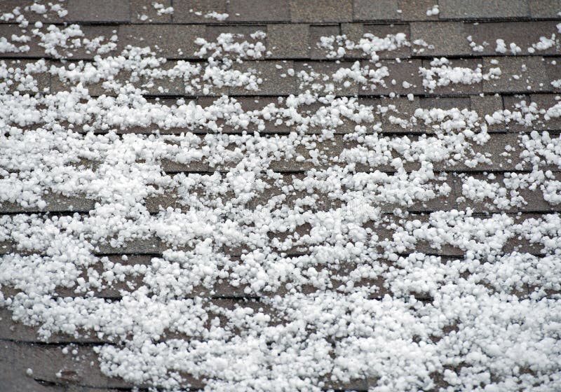 Hail on the Roof. After Heavy Storm with Hail. Roof Closeup. Hail on the Roof. After Heavy Storm with Hail. Roof Closeup.