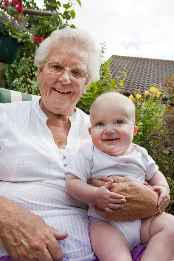 grandma visits baby