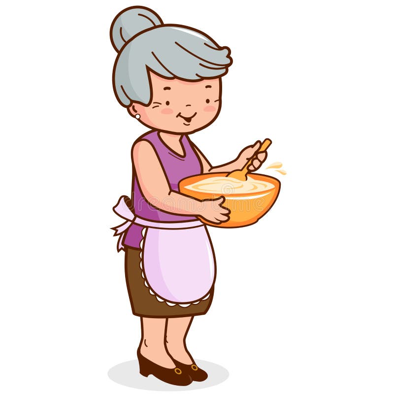 Grandmother Cooking Clipart Cartoon