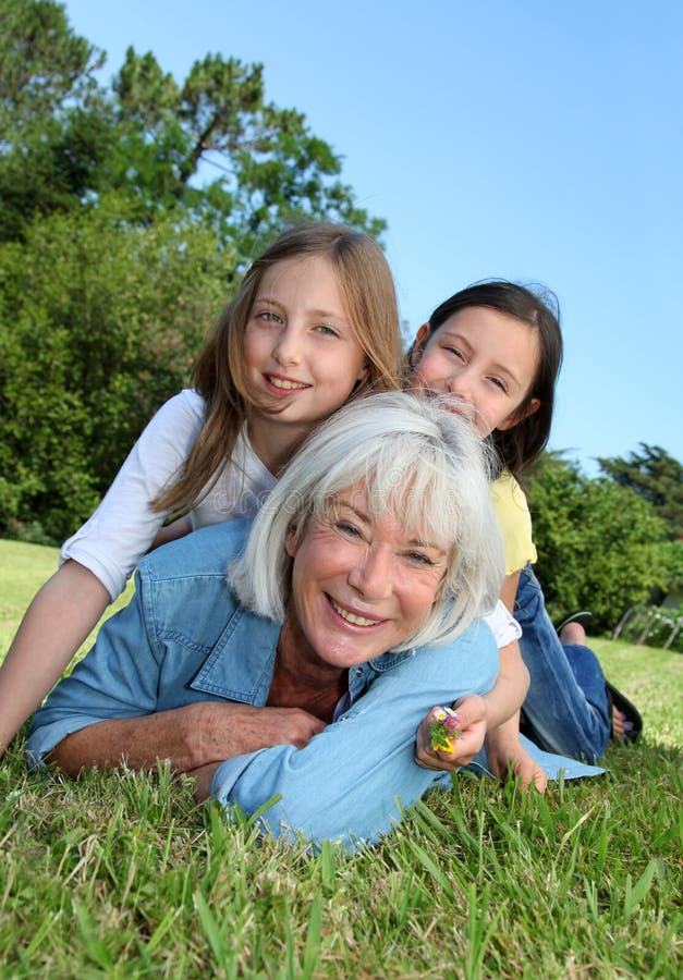 Grandma with grandchildren