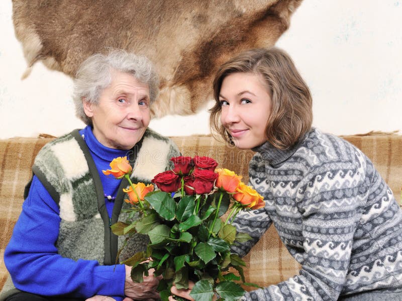 Grandmother and granddaughter