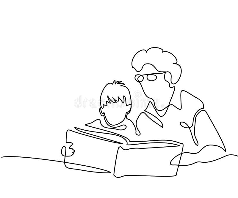 Grandmother With Grandson Reading Book Stock Vector Illustration Of Child Drawing Grandmother With Grandson Reading Book Stock Vector Illustration Of Child Drawing