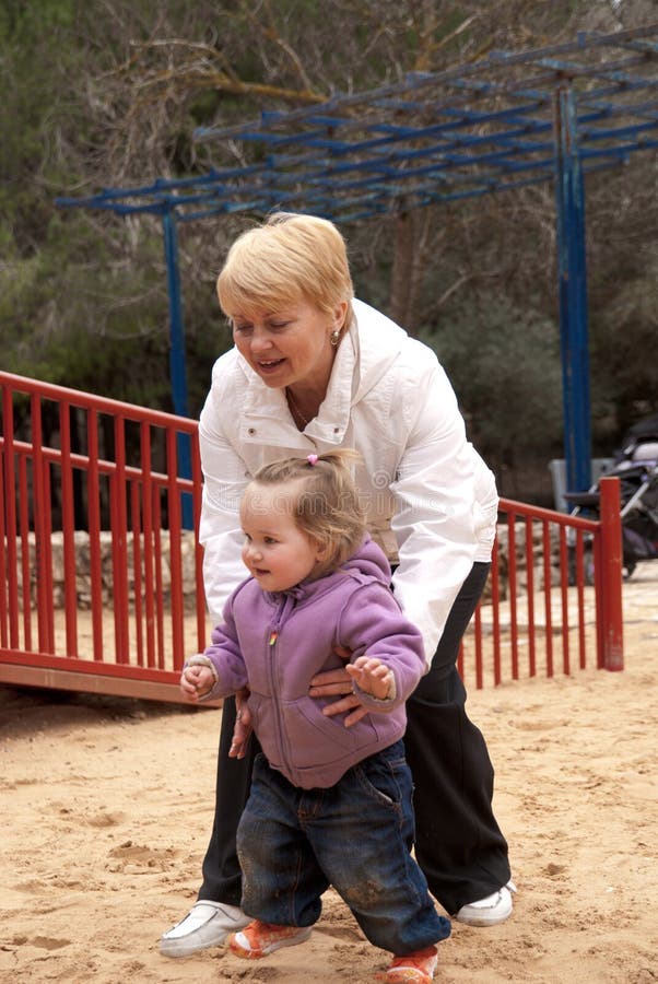 Grandmother and her little granddaughter