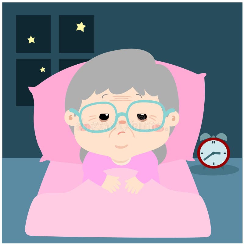 Grandmother Insomnia Cartoon Vector Stock Vector - Illustration of  disturbance, troubled: 138550907