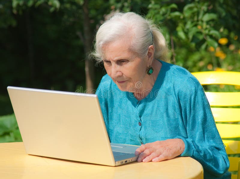 The grandmother with notebook