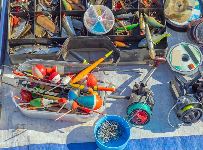 Fisherman S Lures in a Old Tackle Box Stock Image - Image of imitation,  sport: 67670173