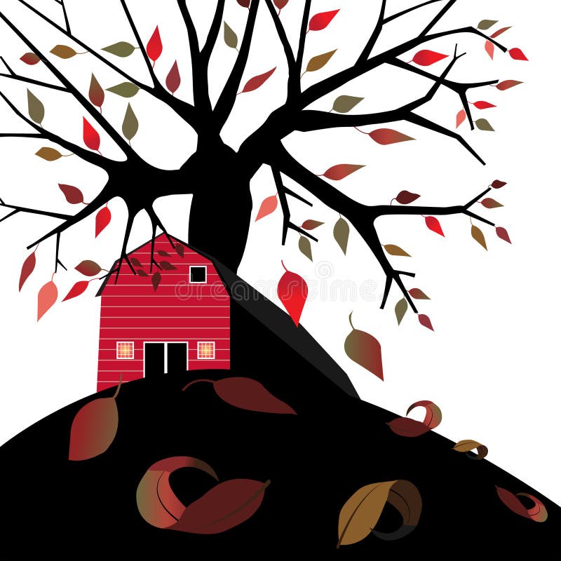 Granero en otoño libre illustration Granero en otoño libre illustration