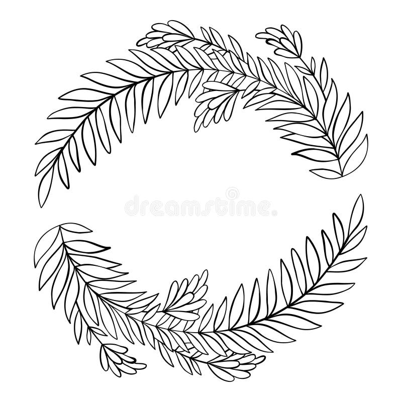 Granice kwiatowe i dzielniki. eleganckie ozdobne zielone rośliny ramy i monogramowe dzielniki ozdobne na ślub ilustracja wektor