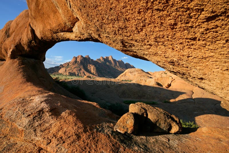 Granite arch, Namibia stock photo