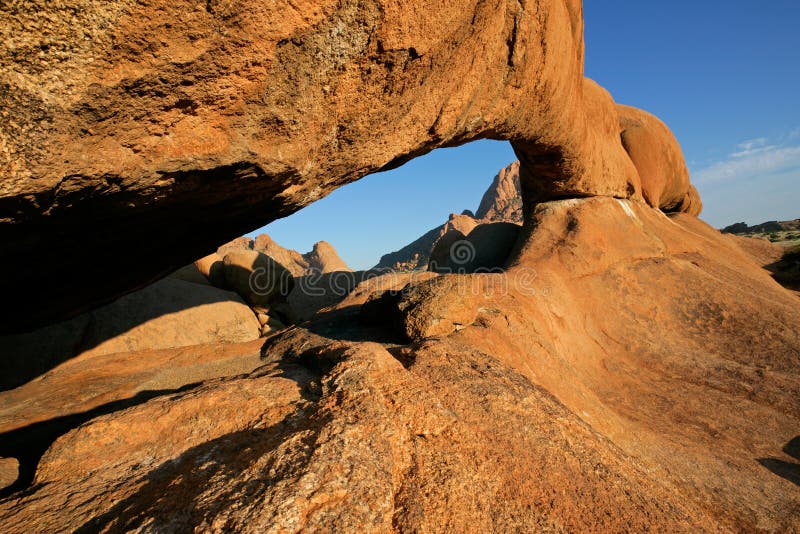 Granite arch, Spitzkoppe, Namibia royalty free stock photography