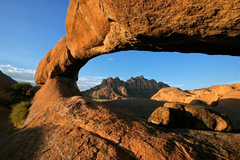 Granite arch, Spitzkoppe, Namibia royalty free stock images