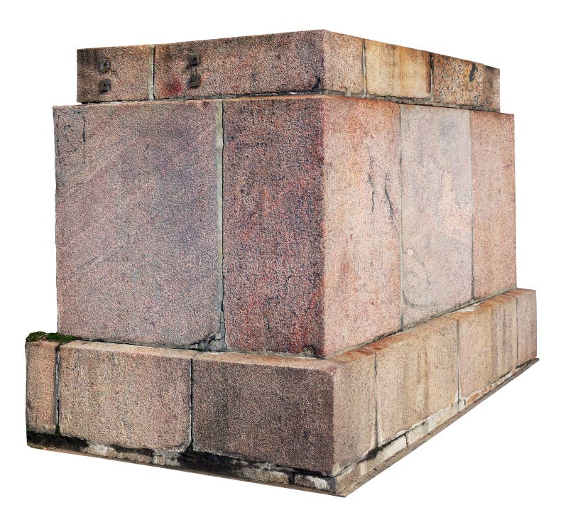 The Granite Base for a Old Statue Isolated Stock Image Image of