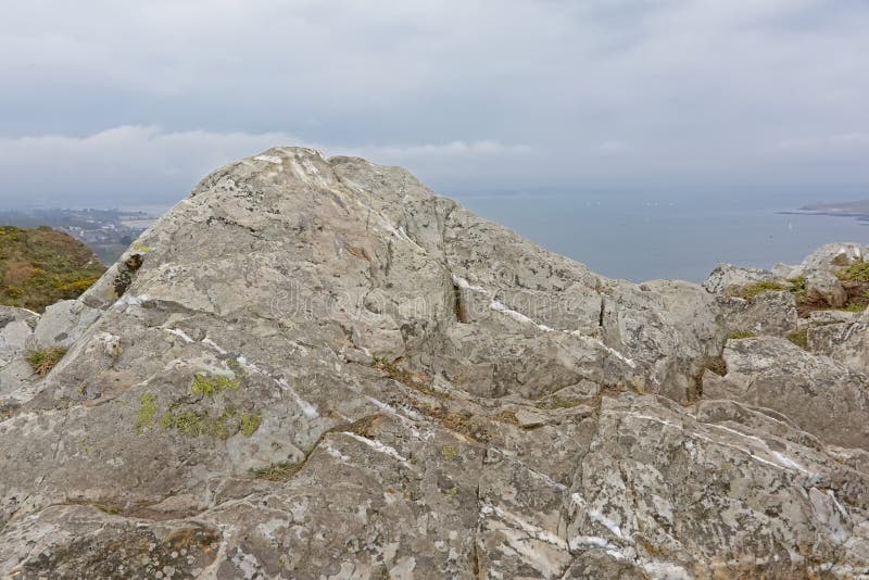 Granite rock along the northesea coast of ireland royalty free stock images
