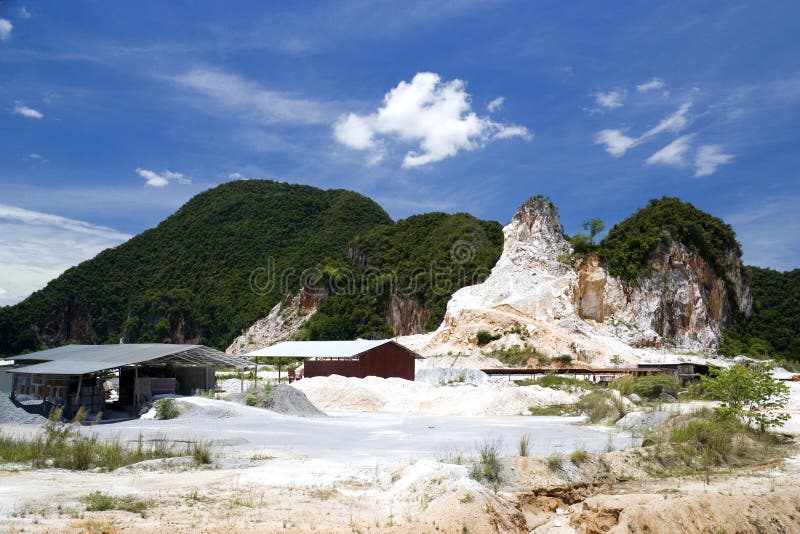 Granite rock quarry stock photo