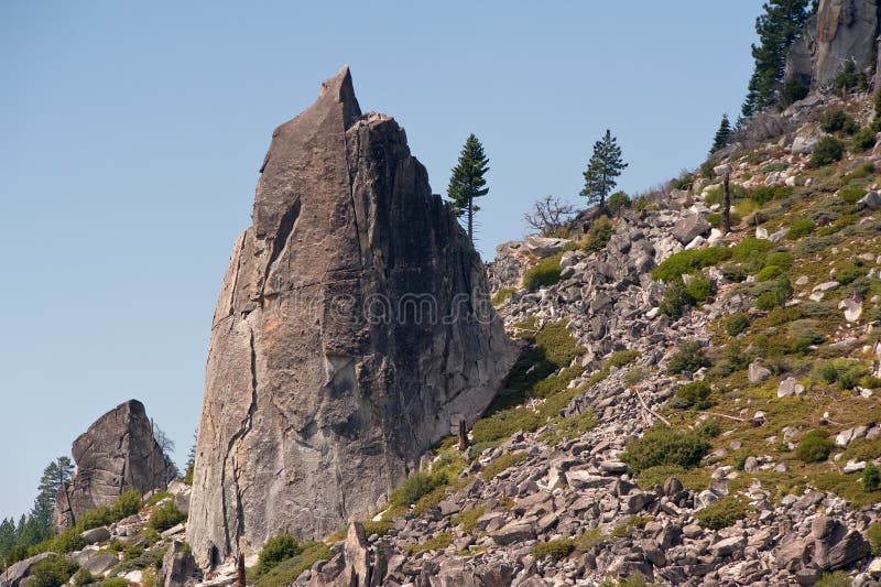 Granite rocks on mountainside
