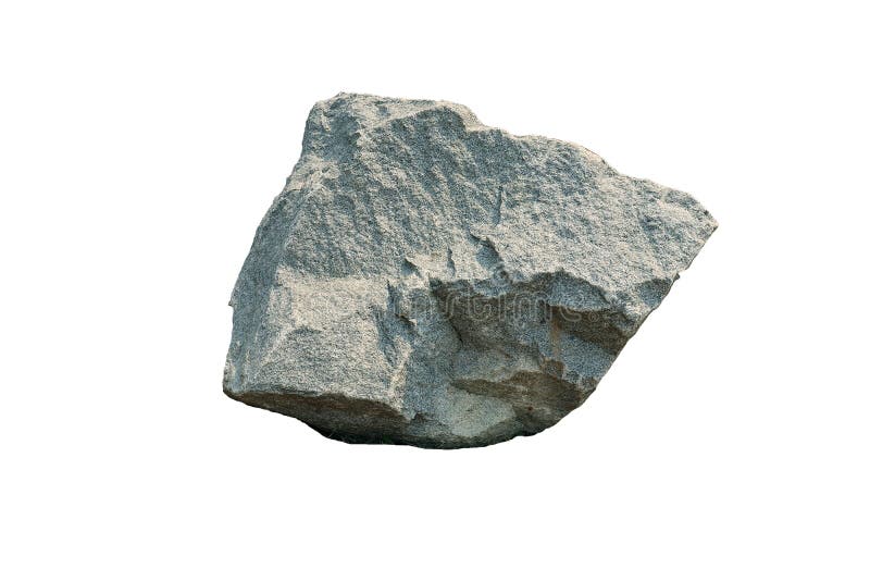 Granite Stone, Fragment of Granite on Ground Isolated on White ...