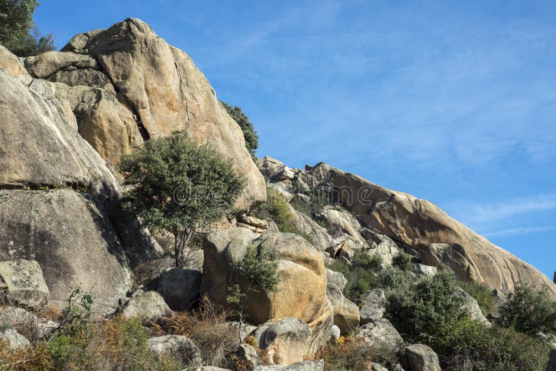 Granitic Rock Formations in La Pedriza Stock Image - Image of scenery ...