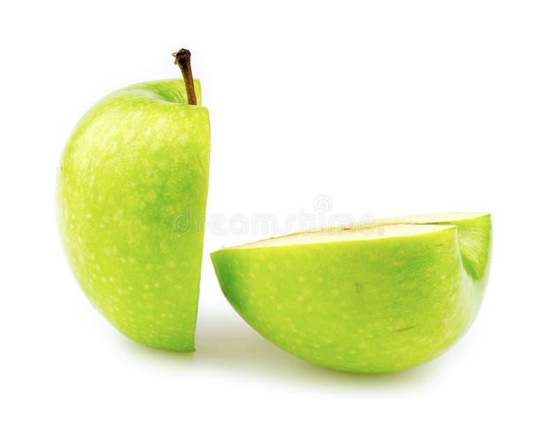 Granny smith apple cut in half