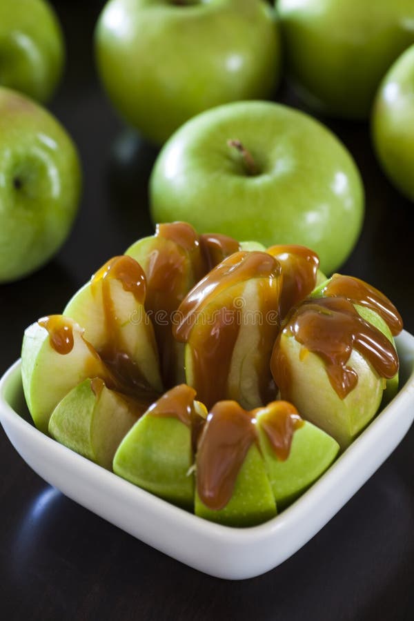 Granny Smith Apples with Caramel Stock Photo Image of fruit