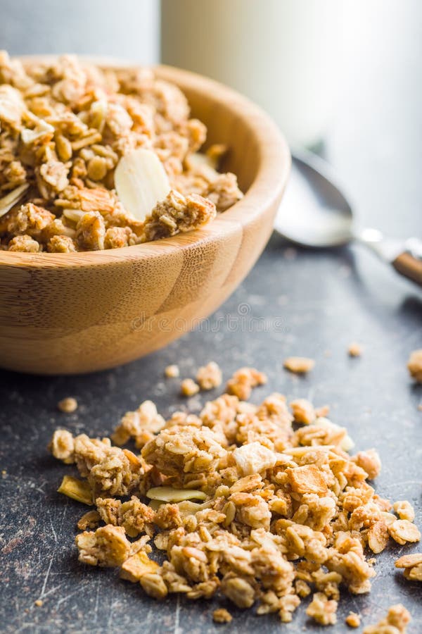 The Granola Breakfast Cereals. Stock Photo Image of morning
