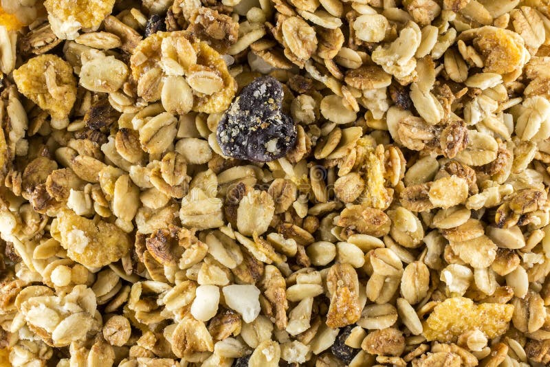 Granola Cereal Close Up Texture - Mix Cereal Extreme Close Up Stock ...