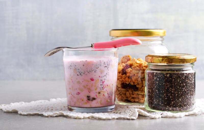 Granola and Chia Yogurt Snack Stock Photo Image of sweet, strawberry