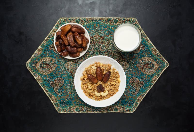 Arabic Muesli with Dates. Ramadan Food Stock Photo Image of fruit