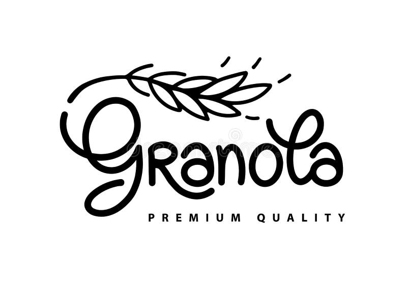 Granola Logo Vector. Premium Quality. Lettering Composition and ...