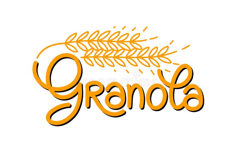 Logo Vector Granola with Bowl of Oatmeal Porridge. Cute Illustration ...