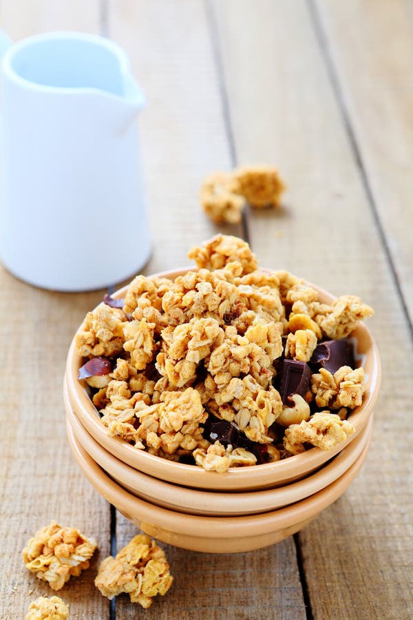 Granola with Milk for Breakfast Stock Photo Image of dish, food 36683808