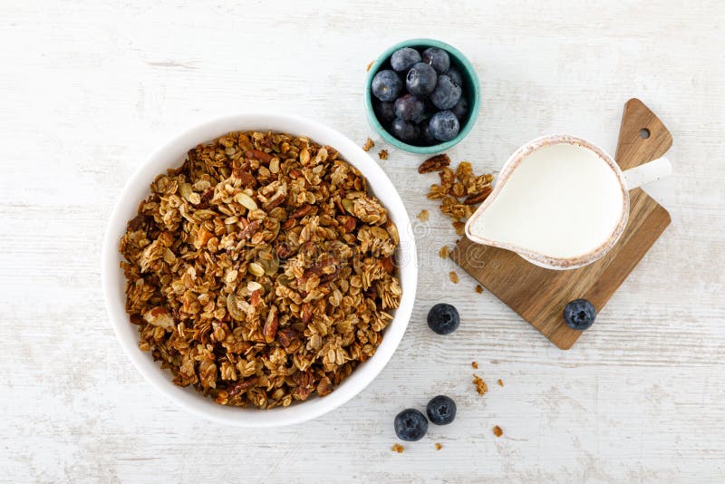 Granola with Nuts and Seeds, Top View Stock Image Image of granola