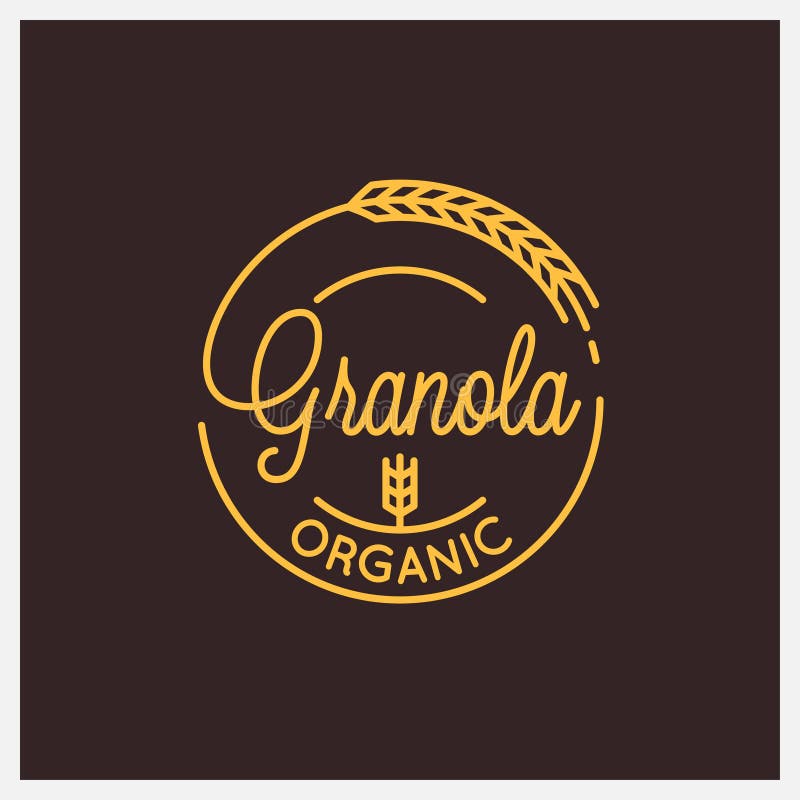 Granola Lettering Vector Logo Design With Seeds And On Green Background ...