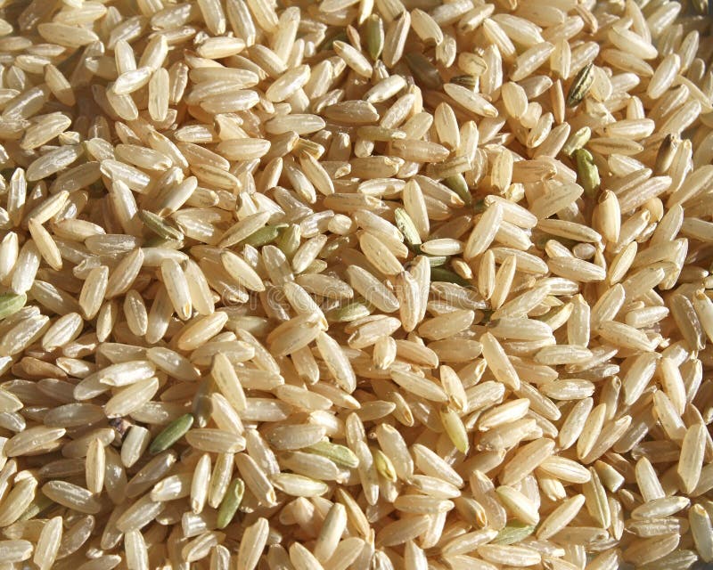 Granos del arroz moreno sano y nutritivo