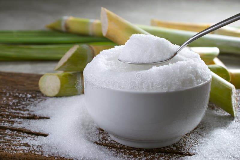 Granulated Sugar in Silver Spoon Empty Ready for Your Product Di Stock