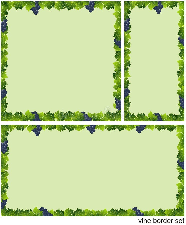 Grape border set stock illustration Grape border set stock illustration