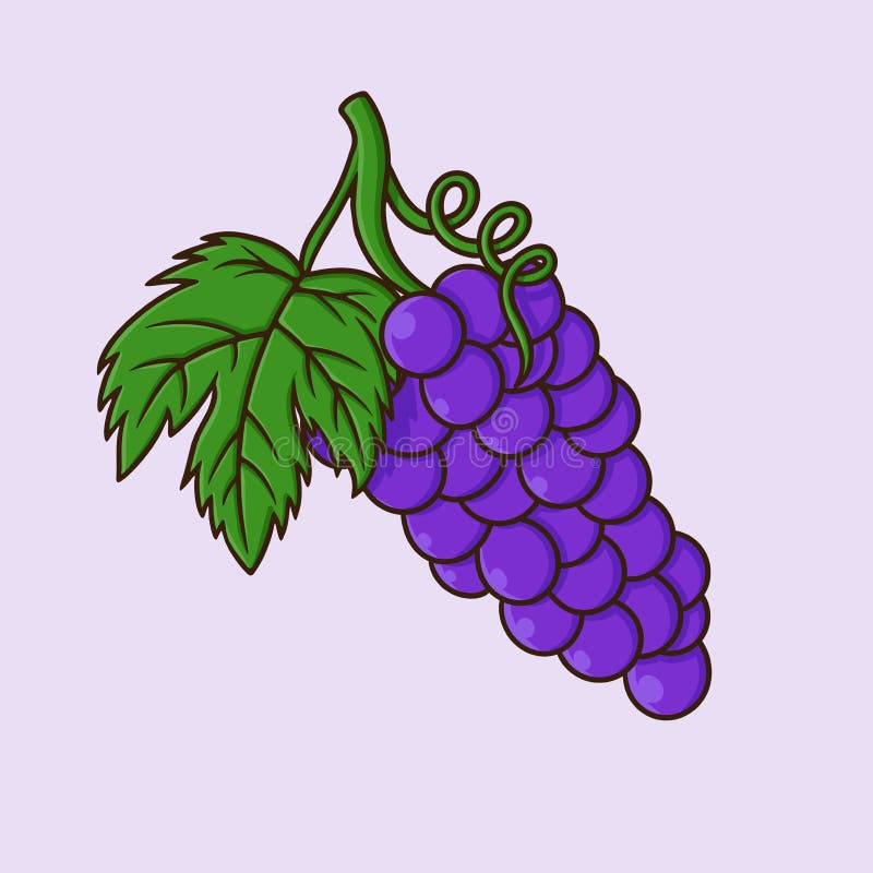 Grape Fruit Cartoon Vector Isolated Stock Vector Illustration of leaf