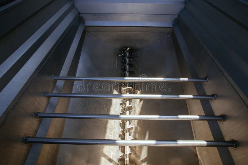 Grape Hopper with Auger in Modern Winery Stock Image Image of steel