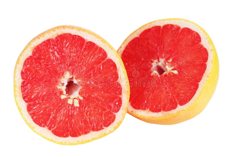 The grapefruit is cut on two parts