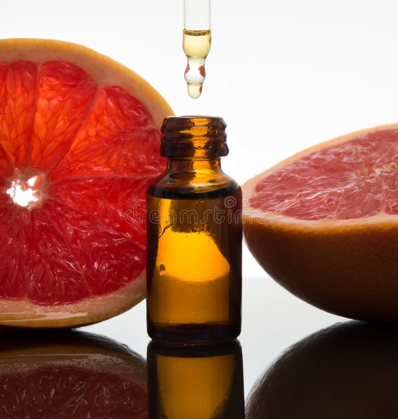 Grapefruit Essential Oil, Extract, Essence, in Amber Bottle with