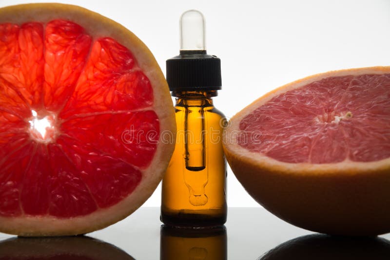 Grapefruit Essential Oil, Extract, Essence, in Amber Bottle with