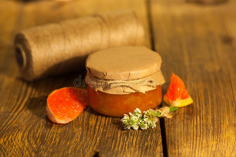 Grapefruit Jam and Pieces of Grapefruit Stock Photo Image of fruit