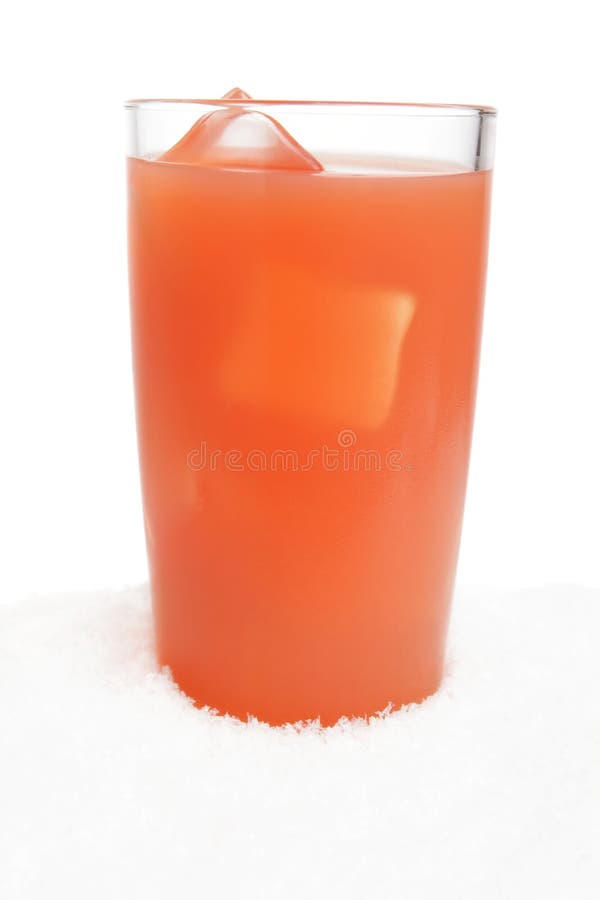 Grapefruit Juice with Ice Cubes on Ice on White Stock Photo Image of