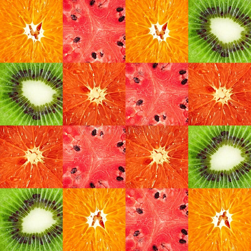 Grapefruit orange kiwi watermelon royalty free stock photo