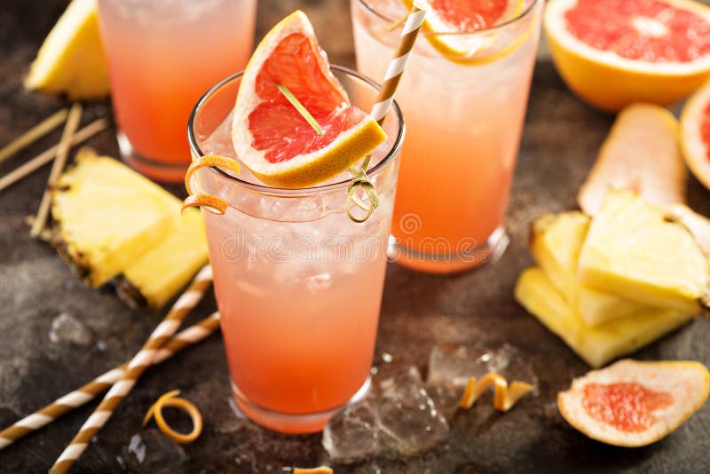 Grapefruit and Pineapple Cocktail Stock Image Image of mocktail
