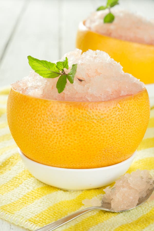Grapefruit sorbet stock image. Image of vitamin, mint 34097081