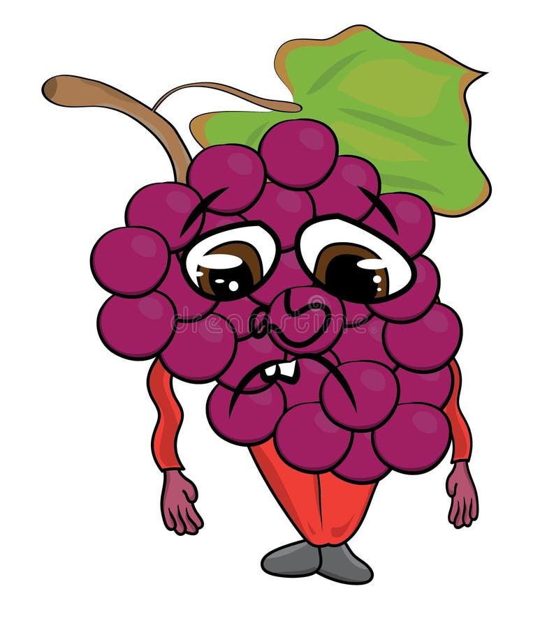 Grapes cartoon character stock illustration. Illustration of cartoon ...