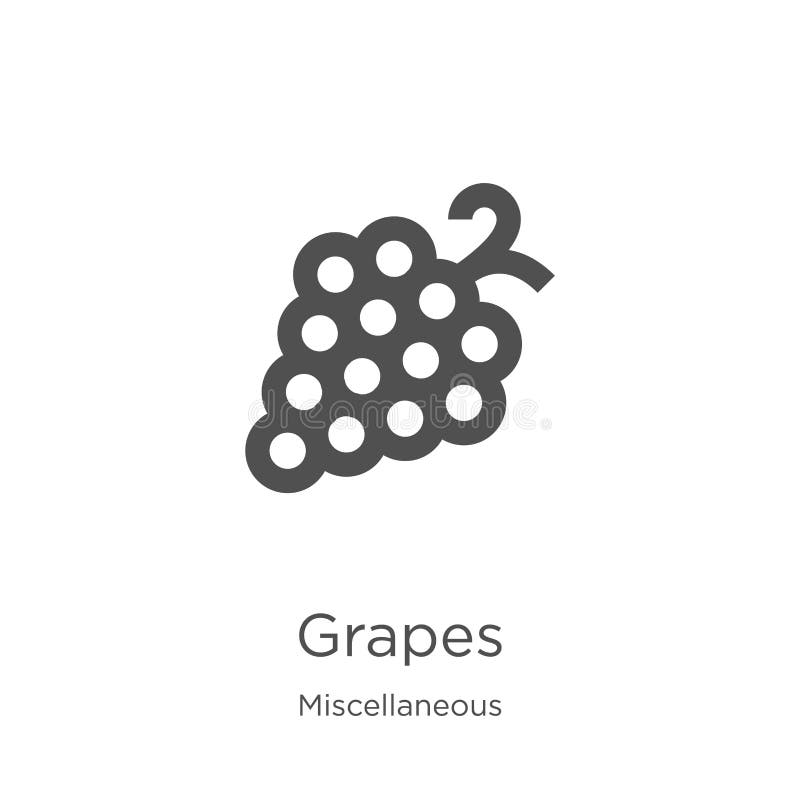 grapes icon vector from miscellaneous collection. Thin line grapes outline icon vector illustration. Outline, thin line grapes stock illustration grapes icon vector from miscellaneous collection. Thin line grapes outline icon vector illustration. Outline, thin line grapes stock illustration