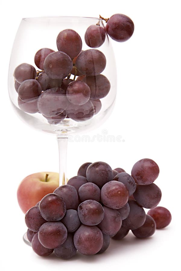 Grapes in a wine glass stock image. Image of drink, isolated 11595665