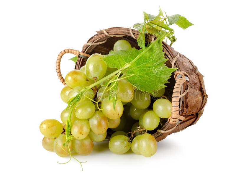 Grapes in a wooden basket